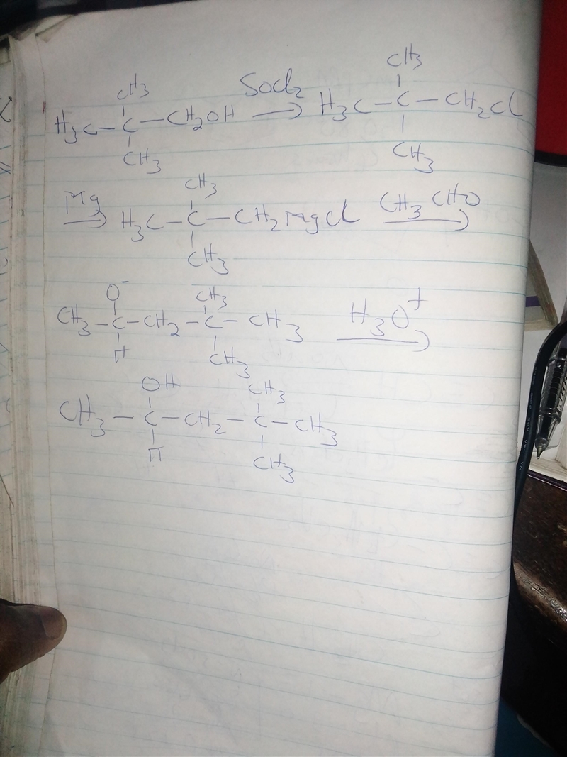 Which set of reagents will best convert 2,2-dimethylpropan-1-ol (neopentyl alcohol-example-1