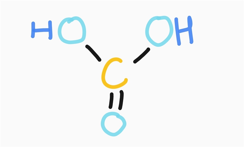 Both formic acid and carbonic acid contain two hydrogen atoms. Why is the chemical-example-1