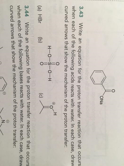 Write an equation for the proton transfer reaction that occurs when the following-example-1