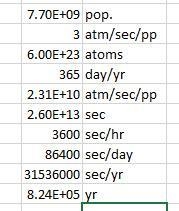 As of August 2019 the population of the Earth is 7.7 billion (7.7 x 10°) people. If-example-1