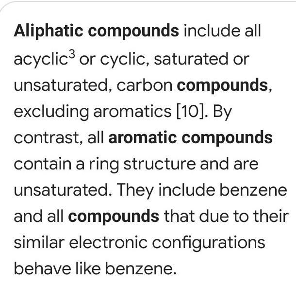 Aromatic compounds aliphatic compounds-example-1