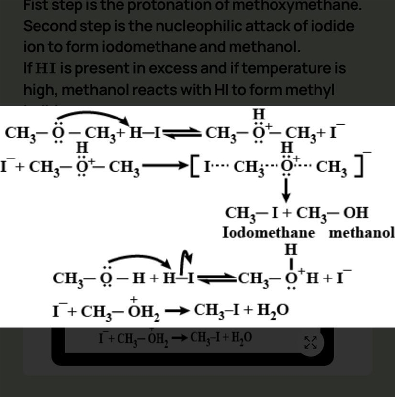 Prepare methoxyethane by Williamson's synthesis method. What happens when methoxyethane-example-1