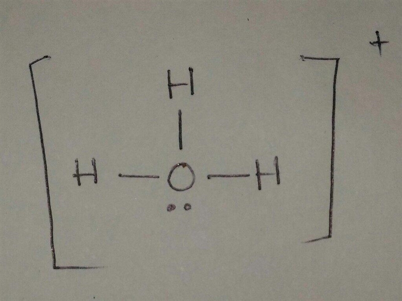 Draw a Lewis structure for H3O+ . Include all hydrogen atoms and show all unshared-example-1