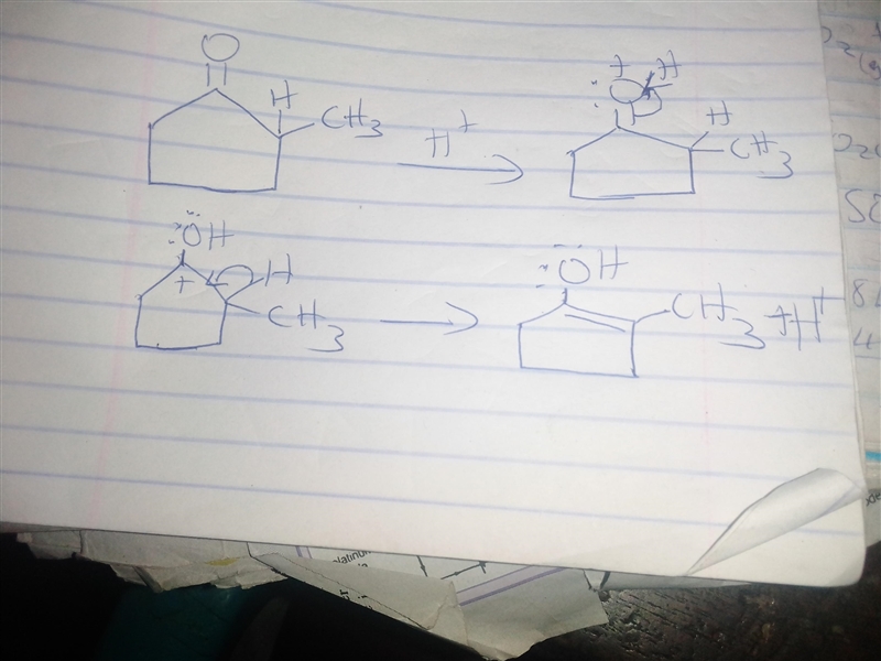 When optically active (S)-2-methylcyclopentanone is treated with an acid (H3O ), the-example-1