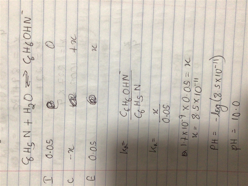 Find the pH of 0.05M Pyridine C 6 H 5 N solution. Know the base dissociation constant-example-1