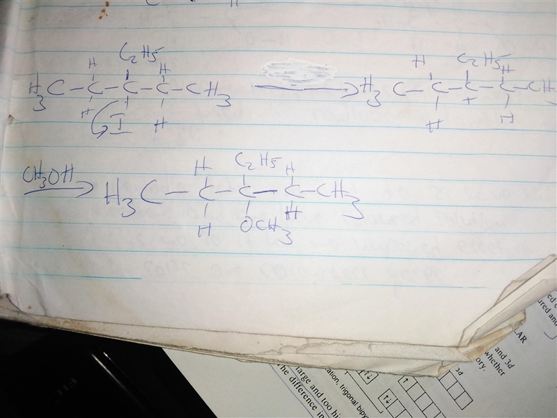 When 3-iodo-3-ethylpentane is heated in methanol, the major organic product is an-example-1