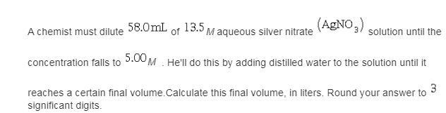 A chemist must dilute of aqueous potassium iodide solution until the concentration-example-1