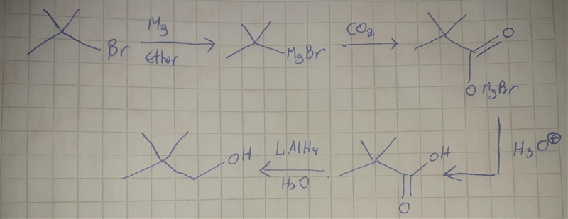 ) Predict the product for the following reaction sequence. A) 2,2-dimethylpropanoic-example-2