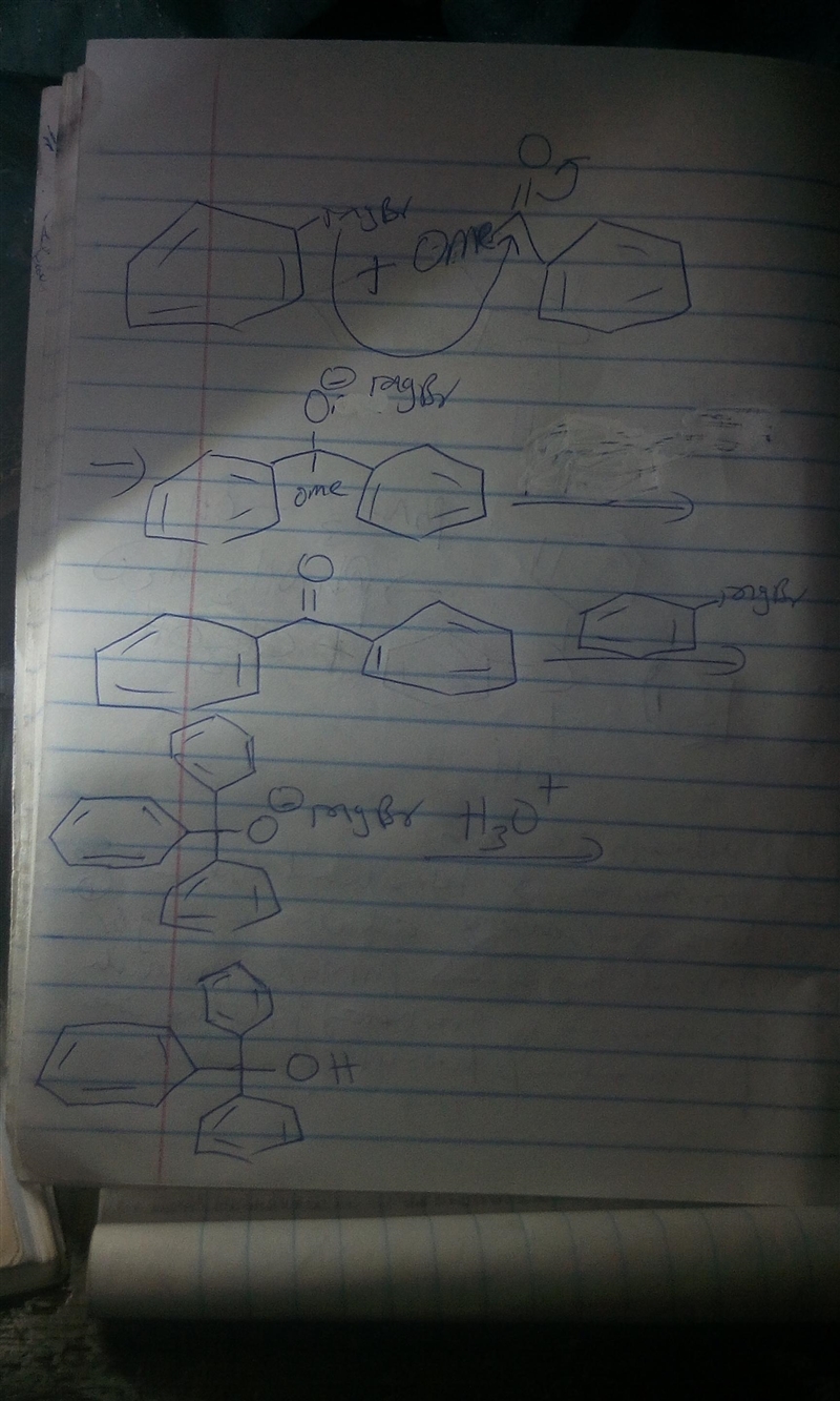 Prepare a flow sheet for the preparation of triphenylmethanol. Using your knowledge-example-1