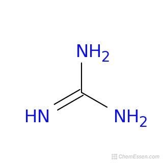 Guanidine is a neutral compound but is an extremely powerful base. In fact, it is-example-1