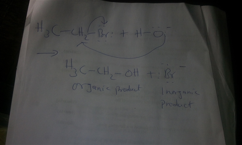 Draw the organic and inorganic products of the reaction, describe the type of bond-example-2