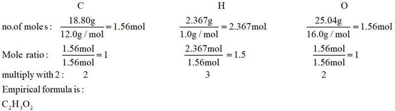 Analysis of a sample of a compound composed of carbon, hydrogen, and oxygen shows-example-1