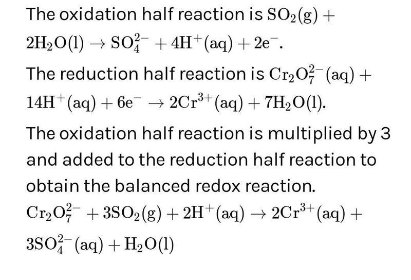 12. Balance the following redox reaction by ion - electron method - Cr07- (aq) + SO-example-1