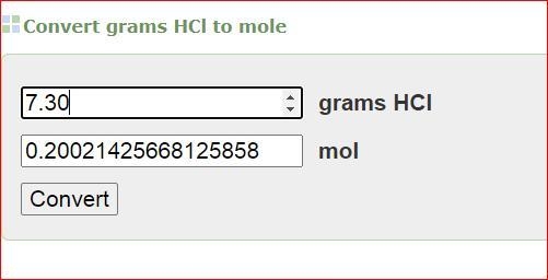 Calculate the number of moles of molecules on 7.30g of hydrogen chloride HCL​-example-1