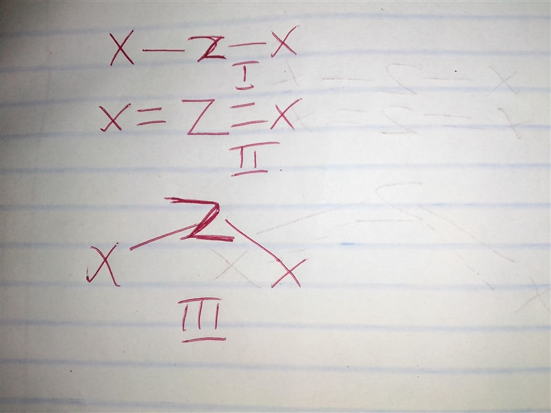 Draw three different Lewis structures that could be possible for ZX2, assuming that-example-1