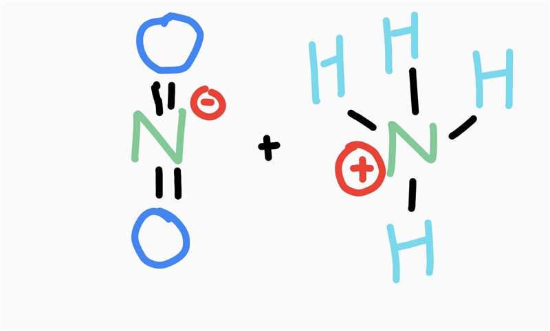 Draw Lewis structures to show how H+ is transferred when HNO₂ and NH₃ react with each-example-2