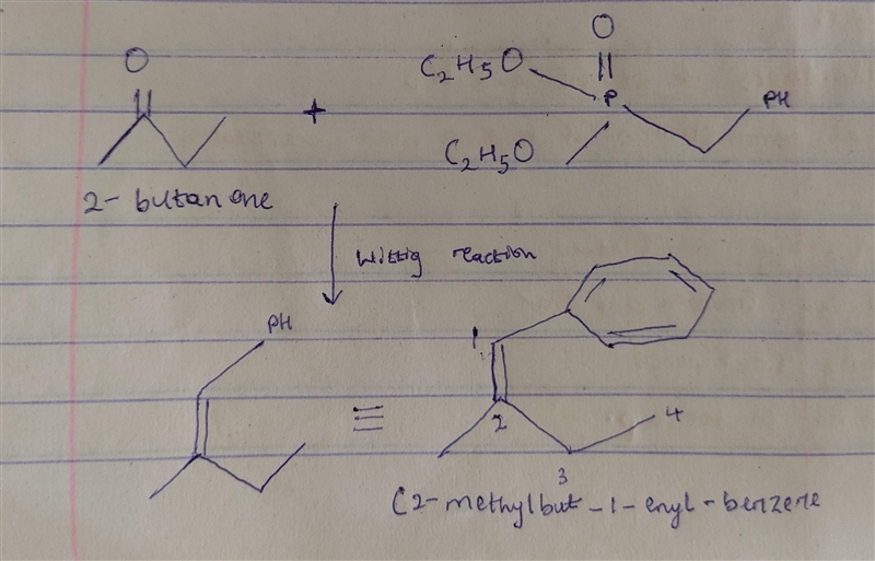 Predict the product of the following Wittig reaction: You may want to draw out the-example-1