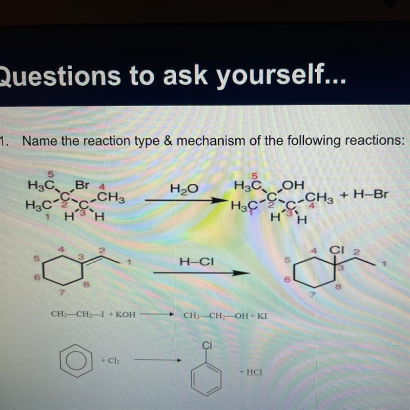 Name the reaction & mechanism of the following reactions:-example-1