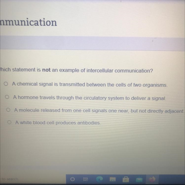 Which statement is not an example of intercellular communication?-example-1