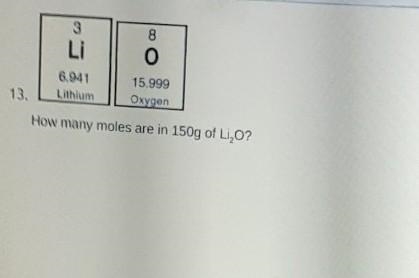 How many moles are in 150g of Li2O?​-example-1