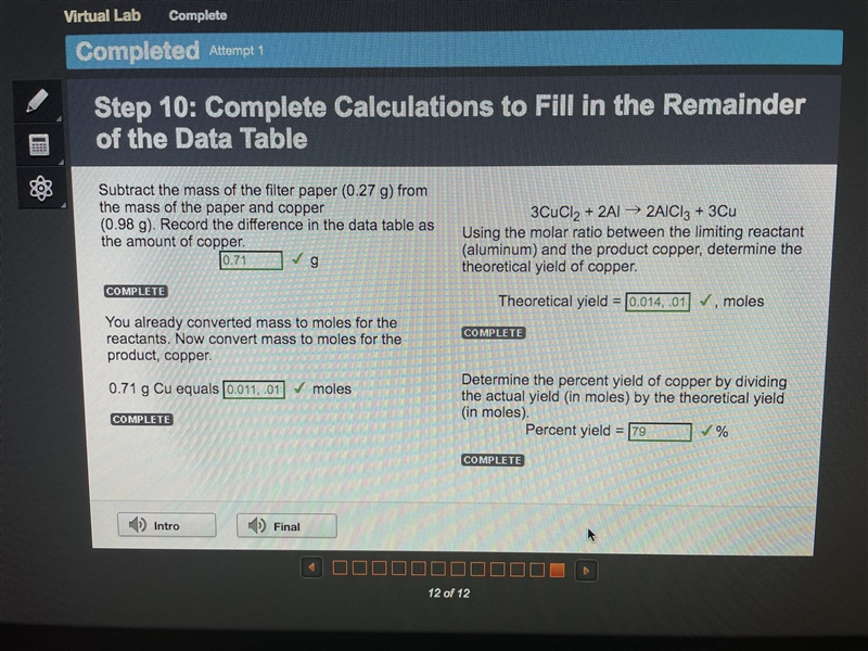 Here’s the answers I wasn’t asking a question hehe!Subtract the mass of the filter-example-1