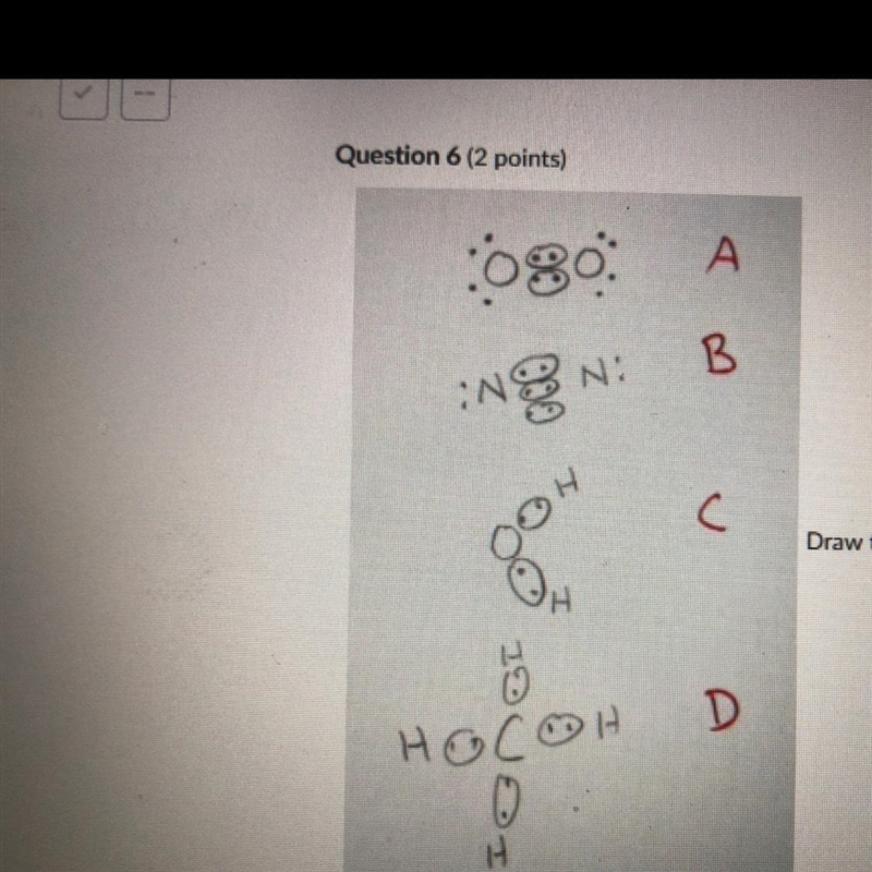 Draw the Lewis structures of N2, O2, H20, and CH4. Compare your drawing to the ones-example-1