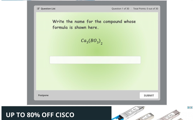 Write the name for the compound whose formula is shown here Ca3(BO3) 2-example-1