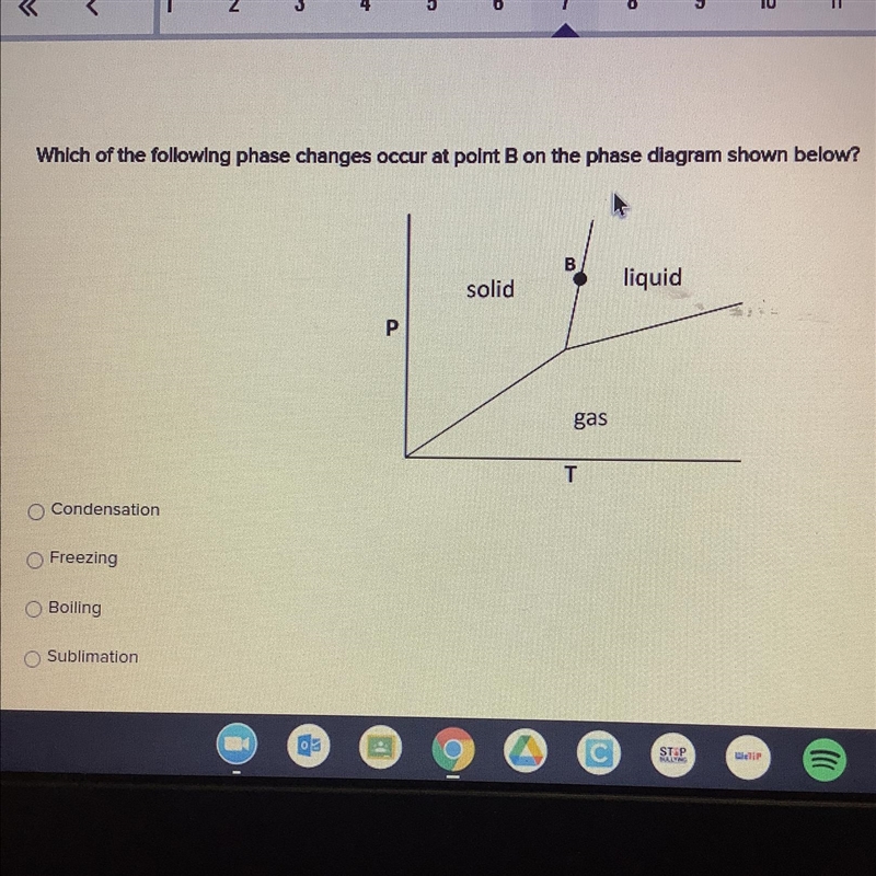 Which of the following phase changes occurs at point B-example-1