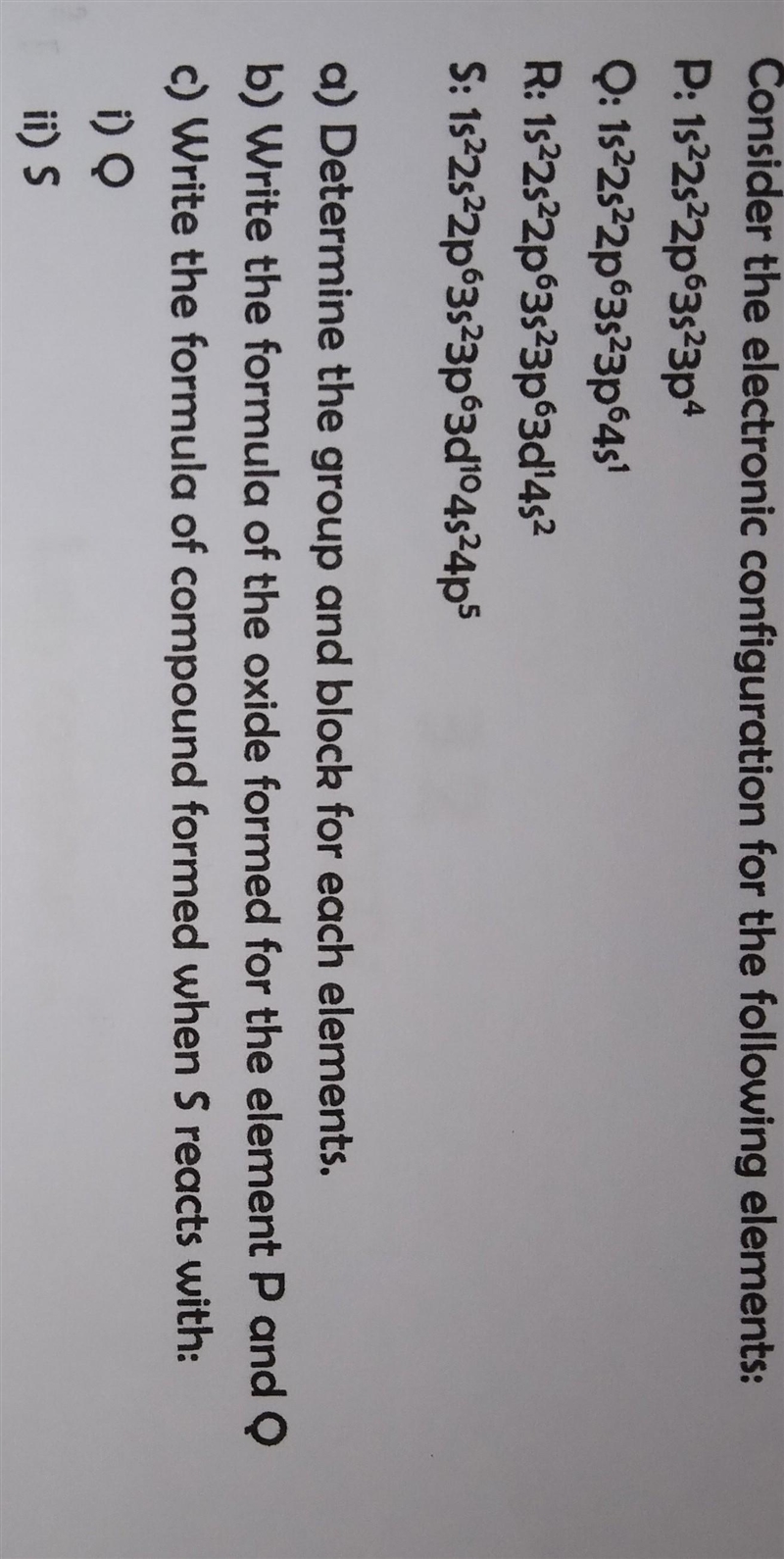 Consider the electronic configuration for the following elements: P: 1s22s22p63s23p-example-1