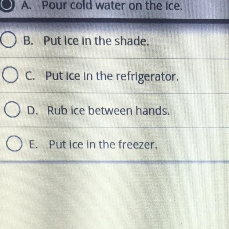 Which would be another way to make the ice melt faster-example-1