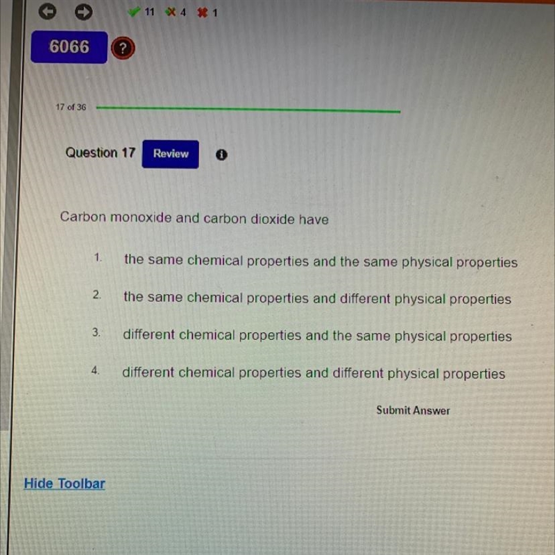 Carbon monoxide and carbon dioxide have-example-1