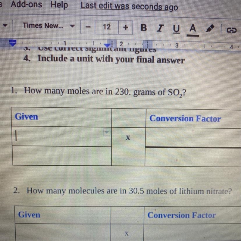 1. How many moles are in 230. Grams of SO2? 2. How many molecules are in 30.5 moles-example-1