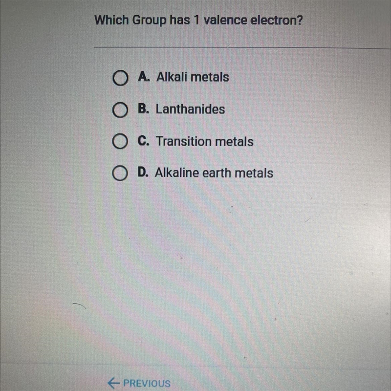 Which group has one valence electron-example-1