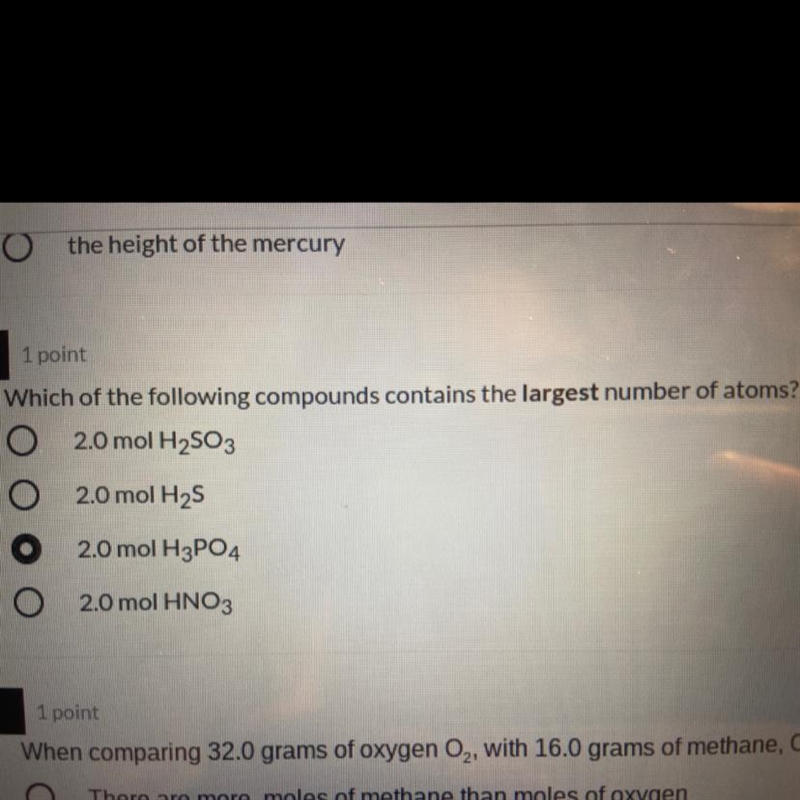 PLEASE HELP! DUE IN 5 MINS SUPER EASY CHEMISTRY!! Which of the following compounds-example-1