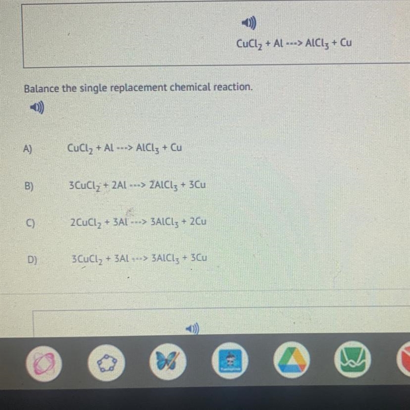 Balance the single replacement chemical reaction.-example-1