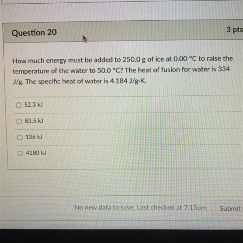 Someone pls help me ::/:/ How much energy must be added to 250.0 g of ice at 0.00 °C-example-1