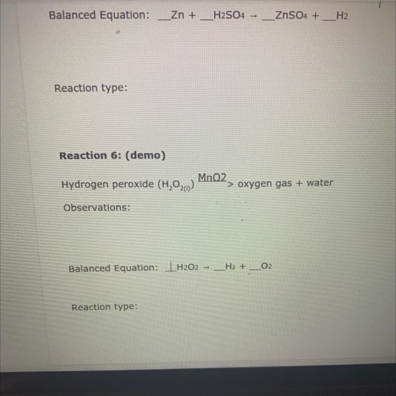 Balanced Equation: H2O2- H2 + O2-example-1