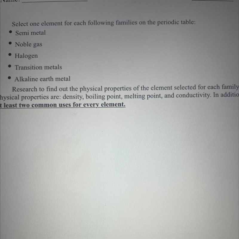 Need help please I need to select one element for each following families on the periodic-example-1