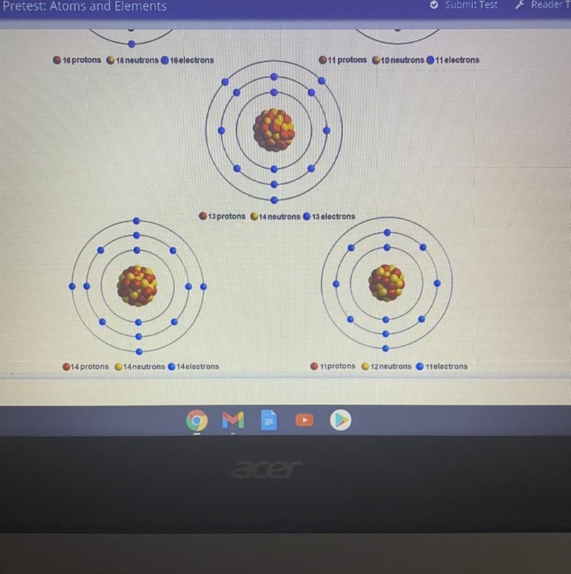 Select the atoms that belong to the same element.-example-1