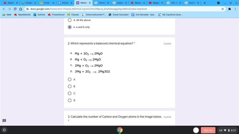 Which represents a balanced chemical equation?-example-1