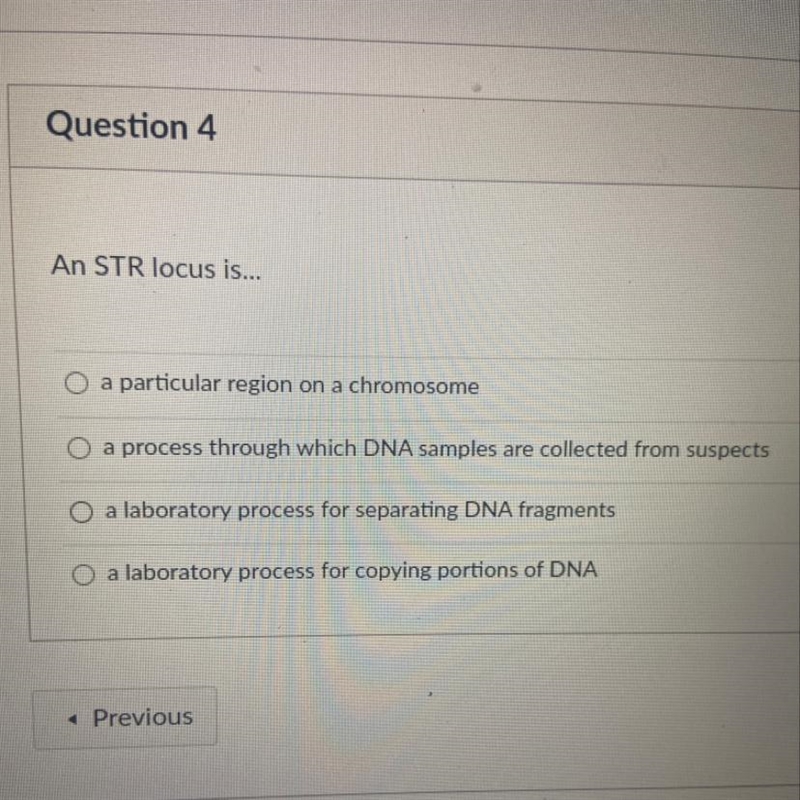 PLEASE HELP! What is an STR locus? DUE IN 5 MINS-example-1