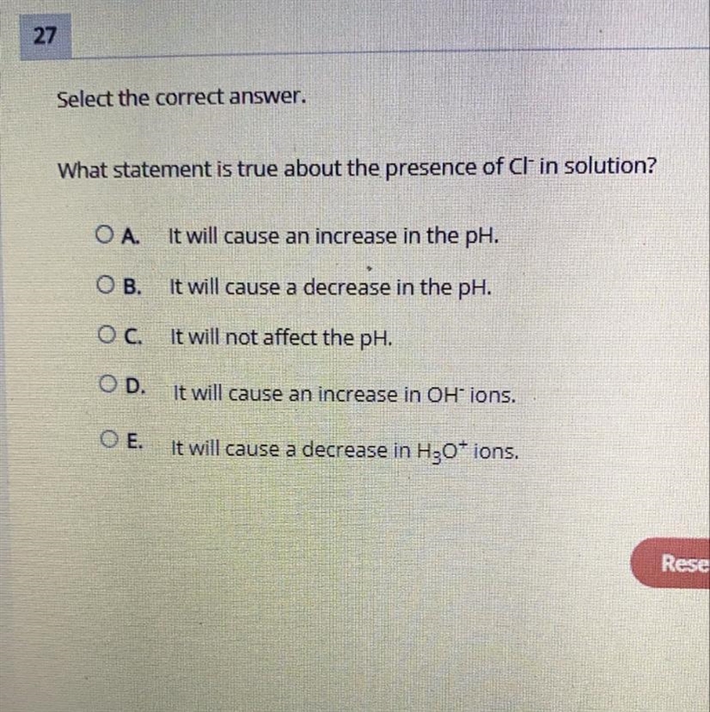 WHAT STATEMENT IS TRYE ABOUT THE PRESENCE OF CI IN SOLUTION?-example-1