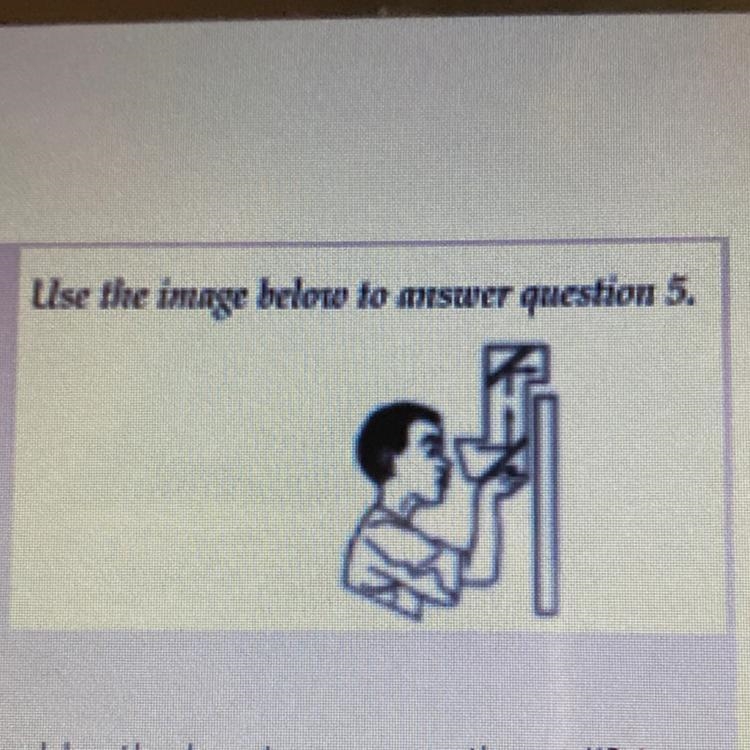 Use the image to answer the question. Which process enables the boy to see over the-example-1