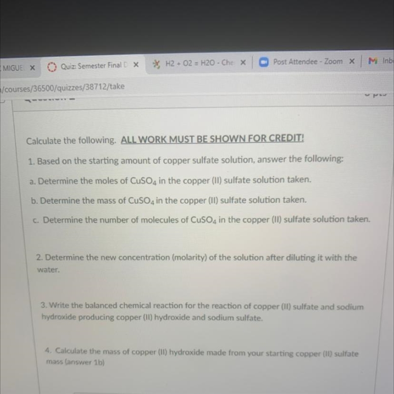 Volumes of 0.18M copper (II) sulfate, and water. 6.5ml 0.18M CuSO4 4.0ml H20 This-example-1