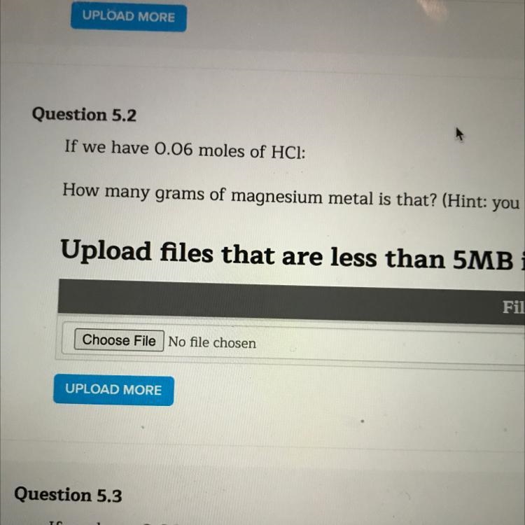 If we have 0.06 moles of HCI How many grams of magnesium metal is that?-example-1