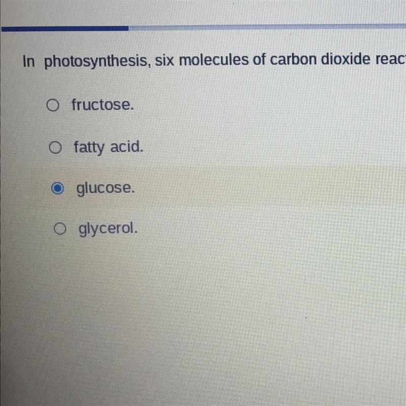 Help someone? In photosynthesis, six molecules of carbon dioxide react with six molecules-example-1