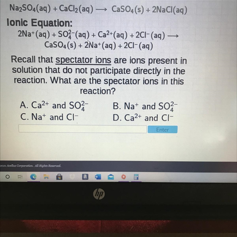 What are the spectators ions in this reaction?-example-1