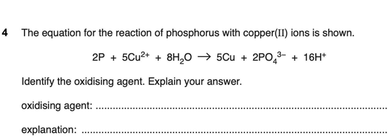 Find the oxidising agent and explain why​-example-1