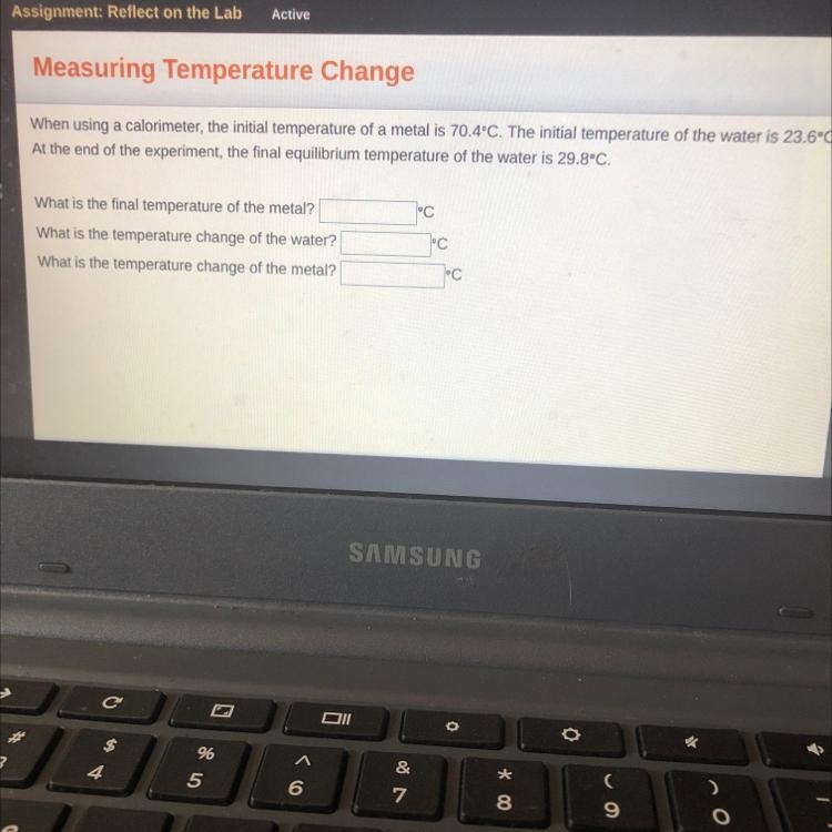 What is the final temperature of the metal? What is the temperature change of the-example-1