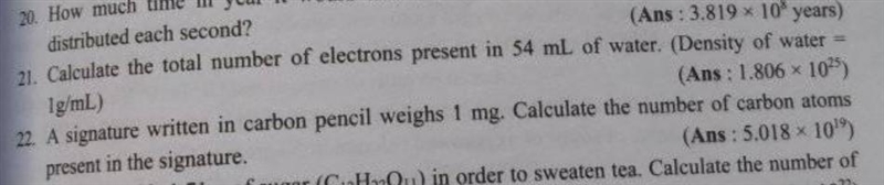 Chemistry :- 21 n 22 plz-example-1